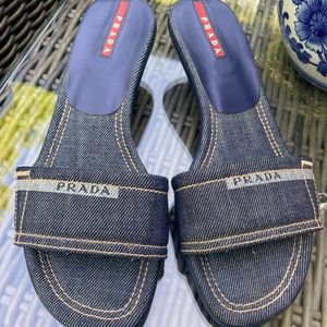 Prada Denim Mules